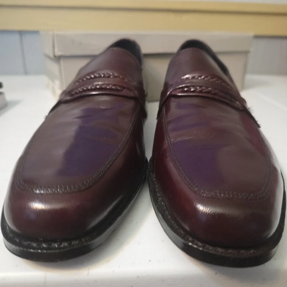 Florsheim Richfield 33472 Burgundy Leather Penny Loafers Shoes Size 7.5 D US Me - Picture 3 of 16